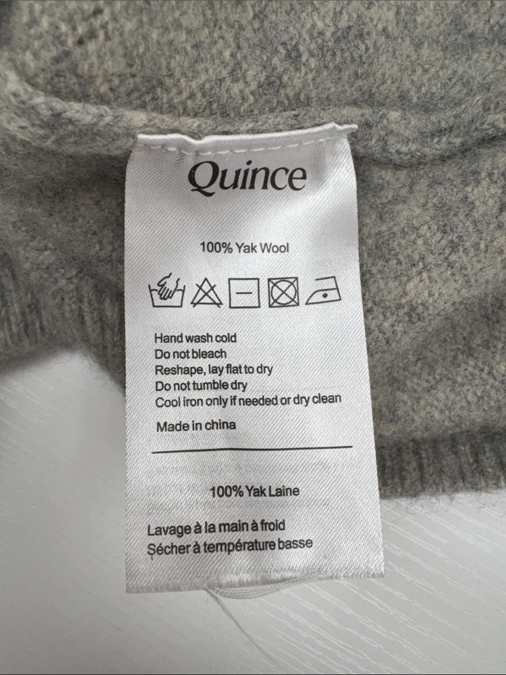 Quince 100% Yak Wool Crewneck Pullover Sweater Minimalist Heather Grey Medium - Picture 9 of 10